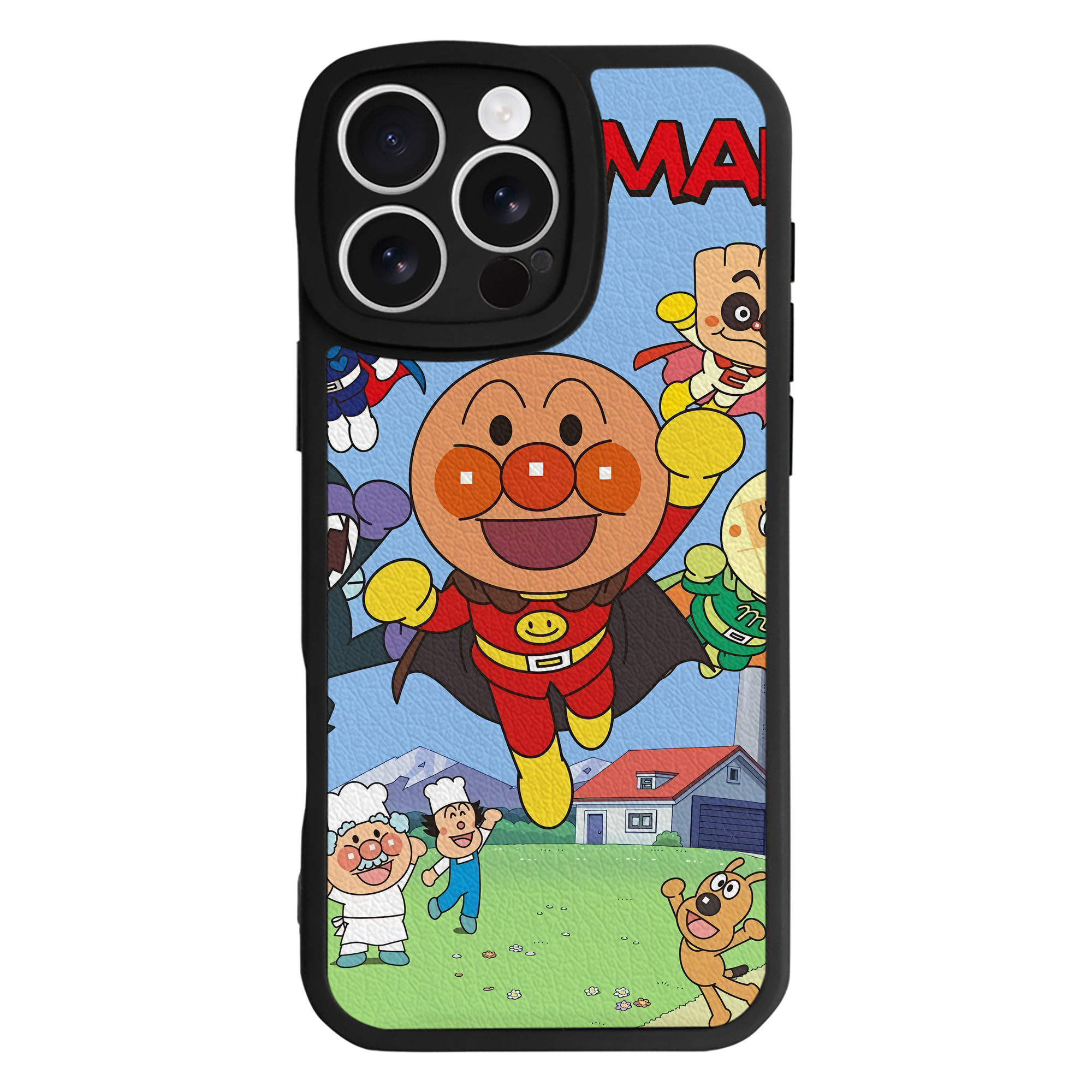 （画像用） アンパンマン Anpanman 【iPhone 16シリーズ対応】シリコンスマホケース（レザー調） 材質：シリコン